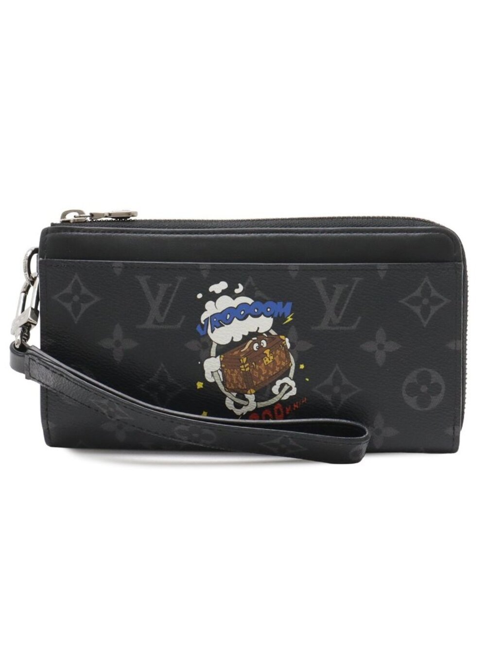 Louis Vuitton Monogram Eclipse Zippy Dragonne L-shaped Zipper Wallet Trunk